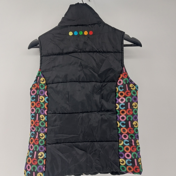 Coogi Black Muliti Colored Puffer Vest Size Small - Picture 5 of 8